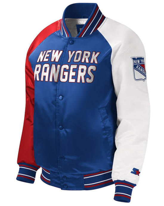 Youth NY Rangers Varsity Satin Jacket Youth NY Rangers Varsity Satin Jacket