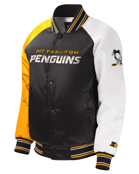 Youth Pittsburgh Penguins Varsity Satin Jacket Youth Pittsburgh Penguins Varsity Satin Jacket