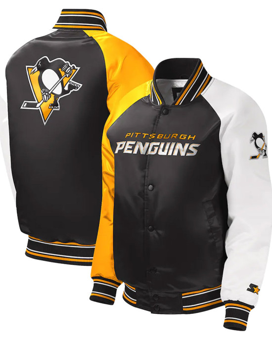 Youth Pittsburgh Penguins Varsity Satin Jacket Youth Pittsburgh Penguins Varsity Satin Jacket