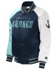 Youth Seattle Kraken Raglan Full-snap Varsity Satin Jacket Youth Seattle Kraken Raglan Full-snap Varsity Satin Jacket