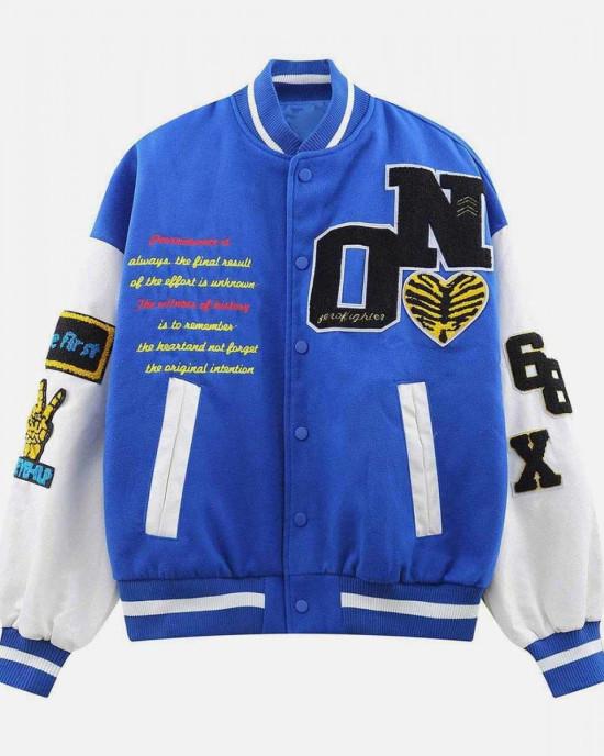 Zero Fighter Dinosaur Skeleton T-Rex Letterman Jacket