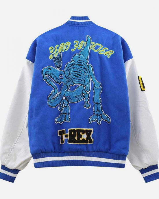 Zero Fighter Dinosaur Skeleton T-Rex Letterman Jacket