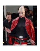 A Mad Max Saga Furiosa Red Leather Jacket