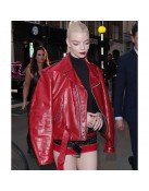 A Mad Max Saga Furiosa Red Leather Jacket