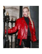 A Mad Max Saga Furiosa Red Leather Jacket