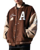 Achock Brown Wool Varsity Jacket Achock Brown Wool Varsity Jacket