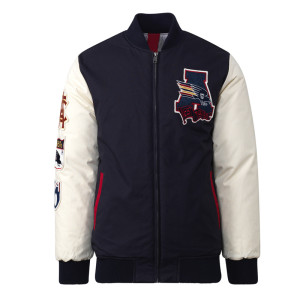  Adelaide Crows Collegiate Navy and White Varsity Jacket