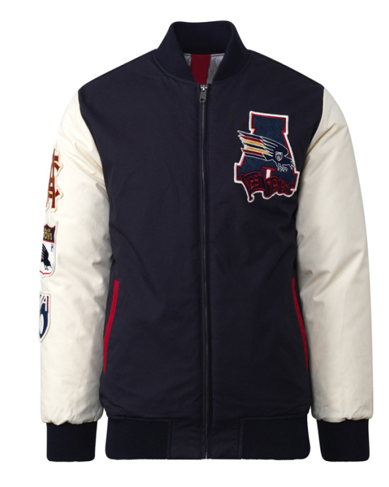 Adelaide Crows Collegiate Navy and White Varsity Jacket