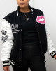 Adorable Woman Black and White Varsity Jacket Adorable Woman Black and White Varsity Jacket