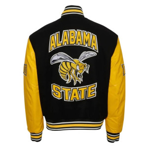 Alabama State University Black and Gold Varsity Jacket 
