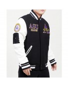 Alcorn State University Black and White Wool Varsity Jacket