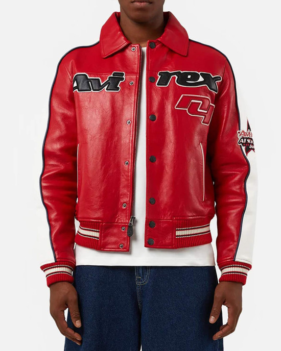 All Star Red Avirex Leather Jacket All Star Red Avirex Leather Jacket