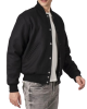 All-Wool Letterman Jacket in Sleek All-Black All-Wool Letterman Jacket in Sleek All-Black