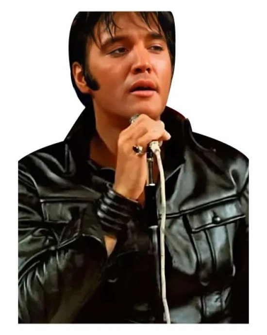 American Singer Elvis Presley Black Leather Jacket American Singer Elvis Presley Black Leather Jacket