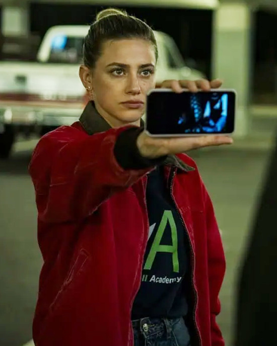 American Sweatshop Daisy Moriarty Bomber Cotton Red Jacket