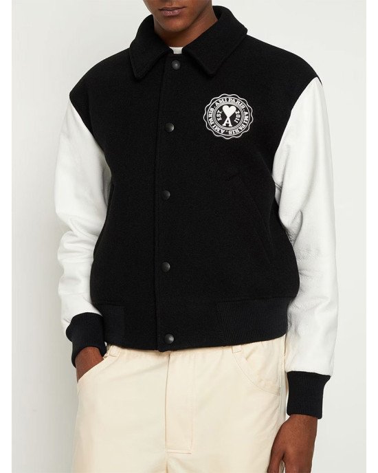 Ami Black and White Varsity Jacket Ami Black and White Varsity Jacket
