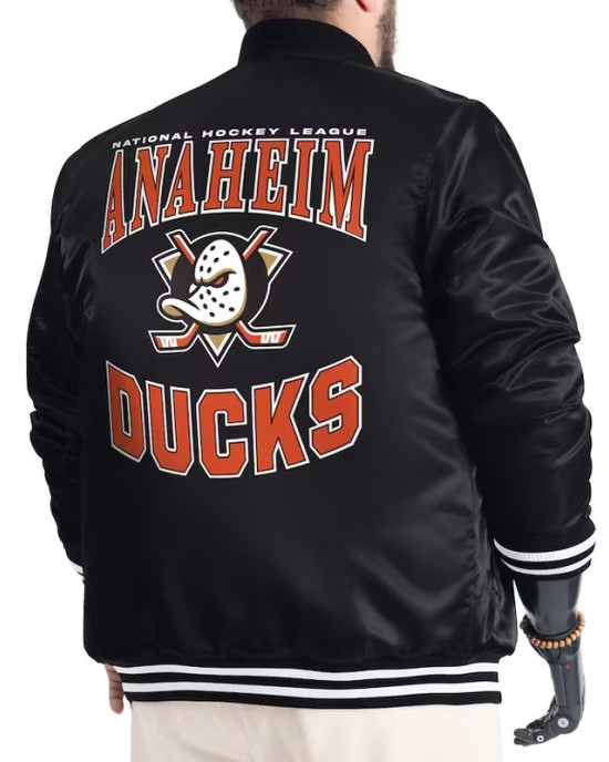 Anaheim Ducks Adaptive Bold Logo Varsity Satin Jacket
