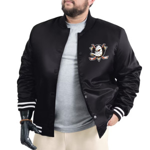 Anaheim Ducks Adaptive Bold Logo Varsity Satin Jacket