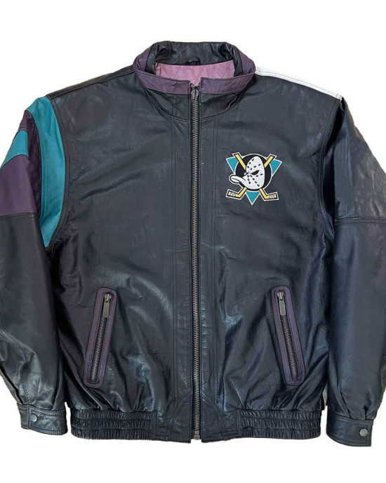 Anaheim Ducks Multi Color Leather Jacket