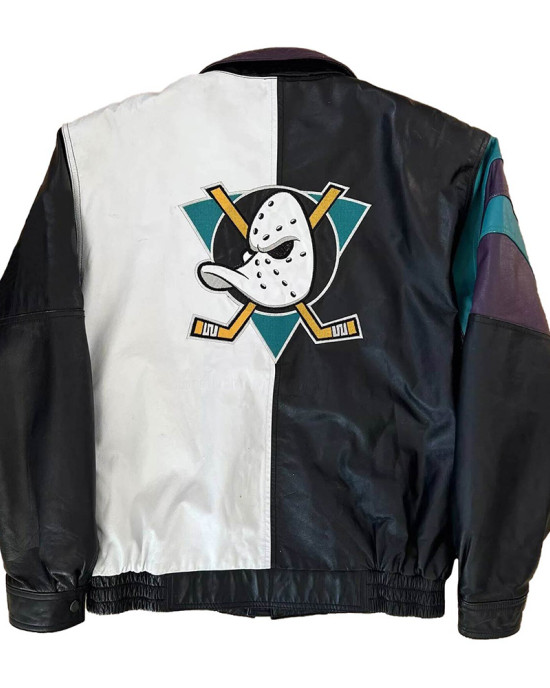 Anaheim Ducks Multi Color Leather Jacket