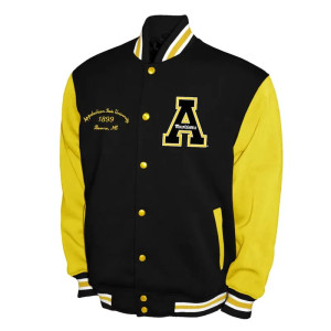 Appalachian State Mountaineers Fleece Black and Gold Varsity Jacket