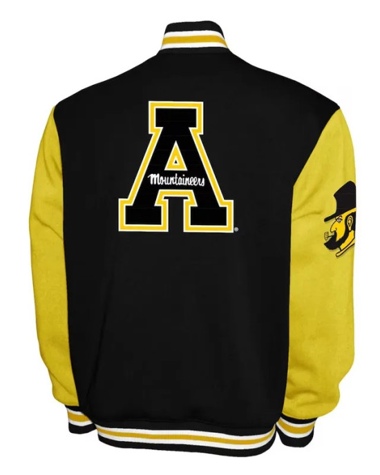 Appalachian State Mountaineers Fleece Black and Gold Varsity Jacket