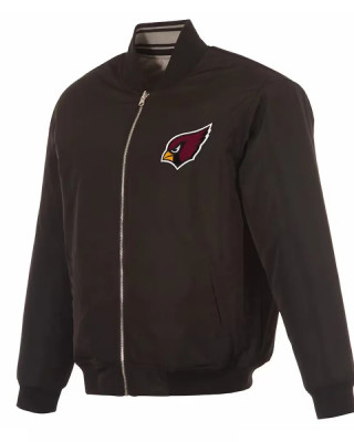 Arizona Cardinals Black/Gray Full-Zip Reversible Flight Jacket
