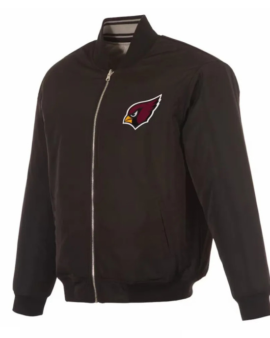 Arizona Cardinals Black/Gray Full-Zip Reversible Flight Jacket Arizona Cardinals Black/Gray Full-Zip Reversible Flight Jacket