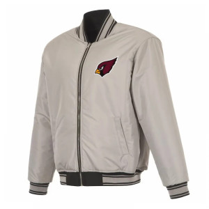 Arizona Cardinals Black/Gray Full-Zip Reversible Flight Jacket