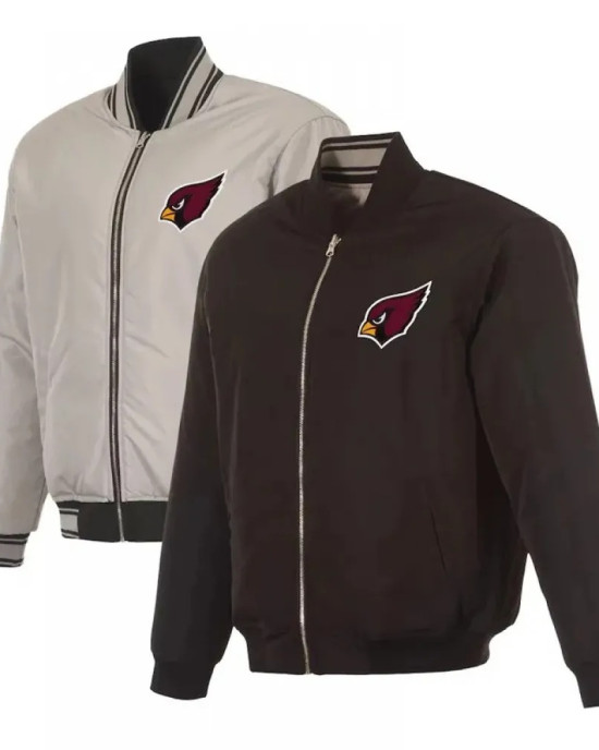 Arizona Cardinals Black/Gray Full-Zip Reversible Flight Jacket Arizona Cardinals Black/Gray Full-Zip Reversible Flight Jacket