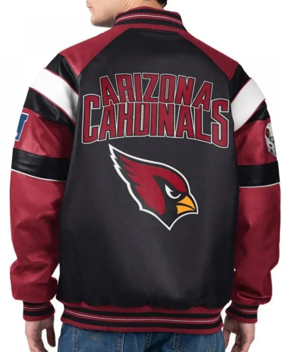 Arizona Cardinals G-III Faux Varsity Leather Jacket Arizona Cardinals G-III Faux Varsity Leather Jacket