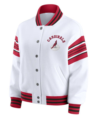 Arizona Cardinals Snap Front White Fleece Jacket