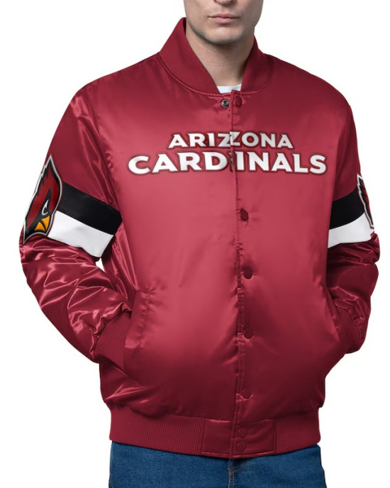 Arizona Cardinals Triple Option Varsity Satin Jacket