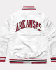 Arkansas Leaning Hog White Varsity Satin Jacket Arkansas Leaning Hog White Varsity Satin Jacket
