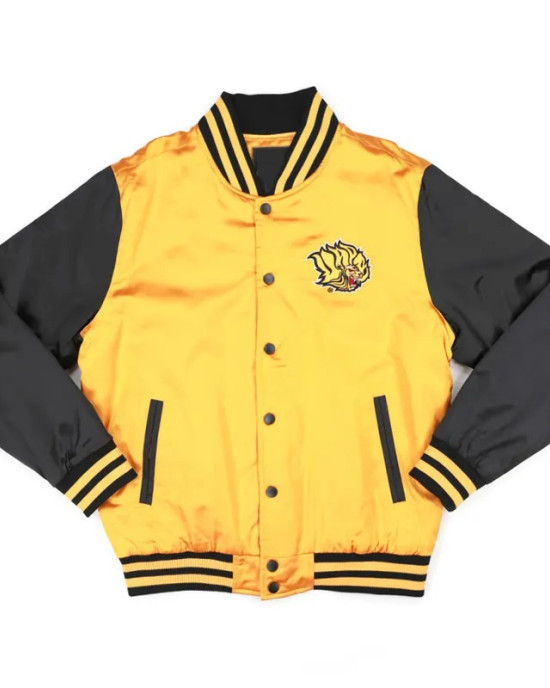 Arkansas Pine Bluff Gold and Black Baseball Jacket Arkansas Pine Bluff Gold and Black Baseball Jacket