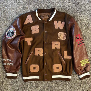 Astro World Brown Varsity Jacket