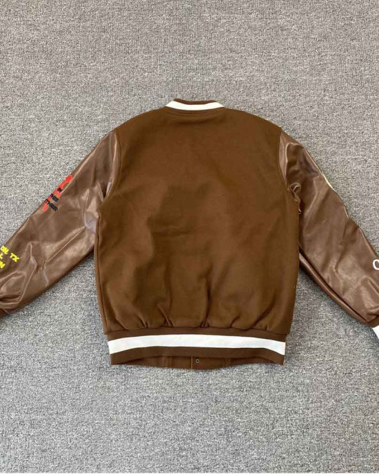 Astro World Brown Varsity Jacket Astro World Brown Varsity Jacket