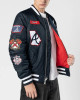 Atlanta Braves Full-Zip Navy Bomber Jacket