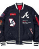 Atlanta Braves Full-Zip Navy Bomber Jacket