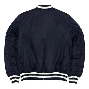 Atlanta Braves Full-Zip Navy Bomber Jacket