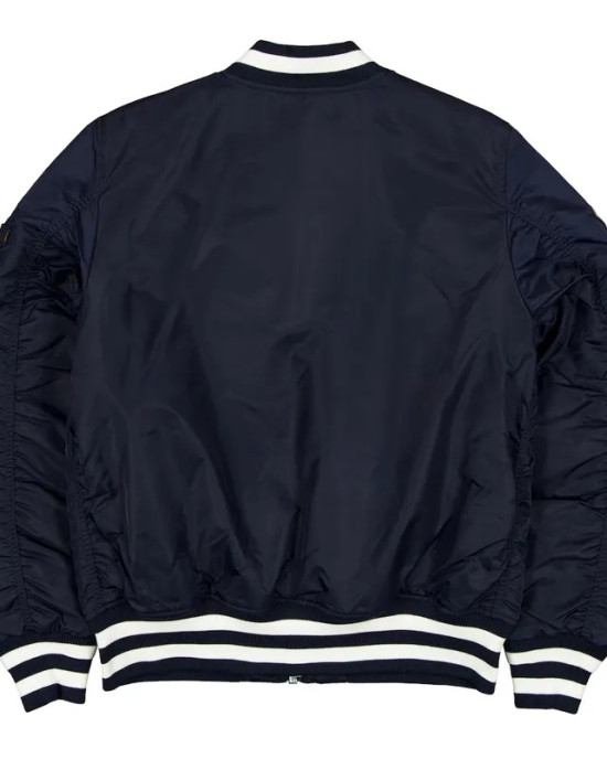 Atlanta Braves Full-Zip Navy Bomber Jacket