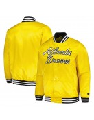 Atlanta Braves Gold Cross Bronx Fashion Varsity Satin Jacket