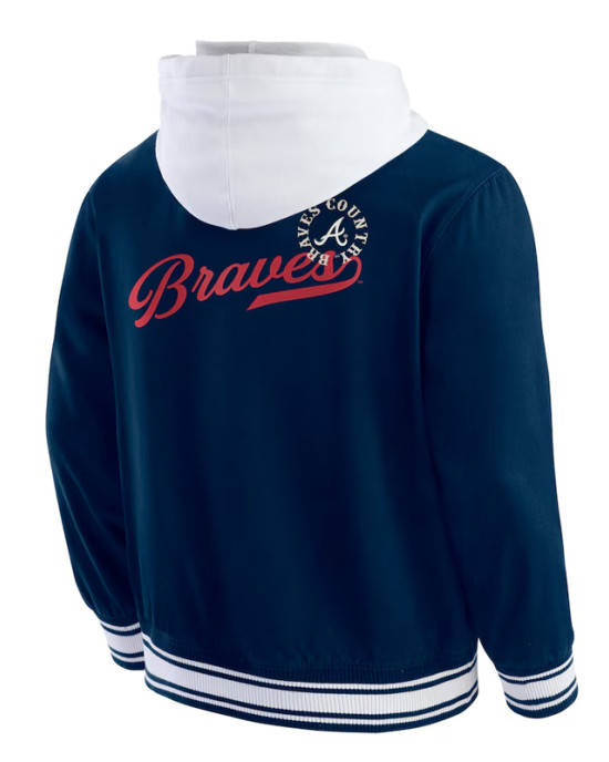 Atlanta Braves Navy Cotton Hooded Jacket