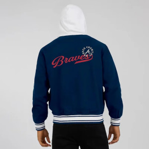 Atlanta Braves Navy Cotton Hooded Jacket