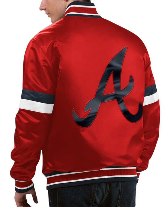 Atlanta Braves Red Home Game Varsity Satin Jacket Atlanta Braves Red Home Game Varsity Satin Jacket