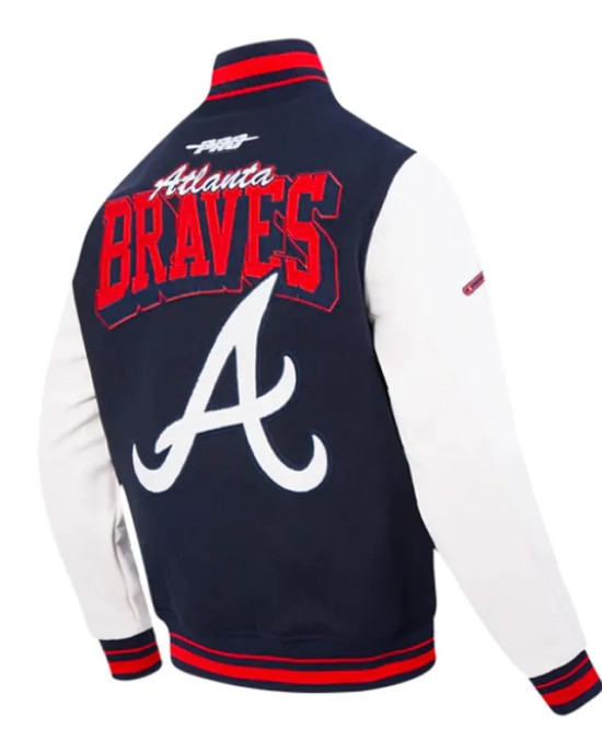 Atlanta Braves Team Badge Classic Rib Varsity Jacket