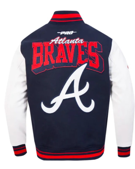 Atlanta Braves Team Badge Classic Rib Varsity Jacket