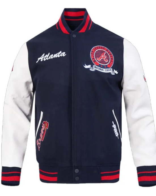 Atlanta Braves Team Badge Classic Rib Varsity Jacket