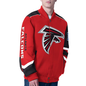 Atlanta Falcons Prime Time Racing Full-Zip Red Cotton Jacket