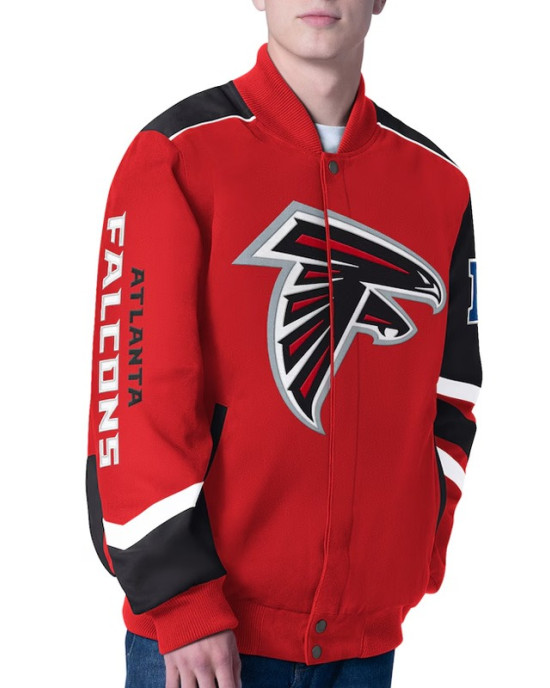 Atlanta Falcons Prime Time Racing Full-Zip Red Cotton Jacket